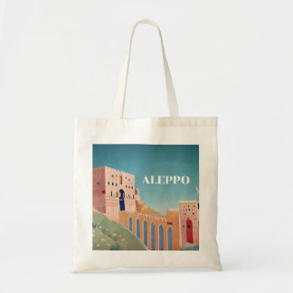 Aleppo Citadel illustrated art قلعة حلب سوريا   Tote Bag
