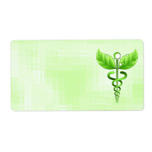 Alernative Medicine Green Caduceus Medical Emblem