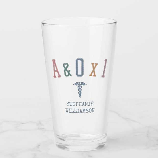 Alert and Orientated to Person A&OX1 Nurse Gift Glass (Front)