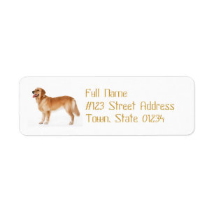 Alert Golden Retriever Mailing Label