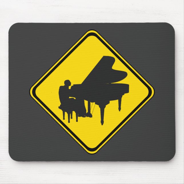 Alert: Piano Player Ahead! Mouse Mat (Front)