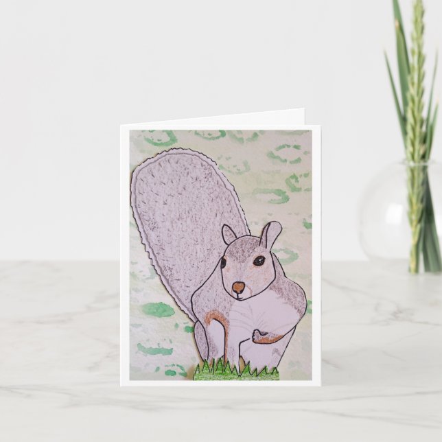 Alert Squirrel Blank Greeting Card (Front)