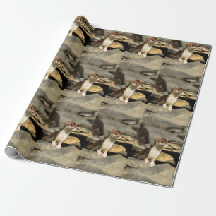 Alert Weasel Wrapping Paper