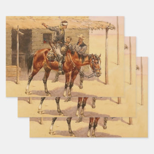 “Alert” Western Art by Herman W Hansen Wrapping Paper Sheet