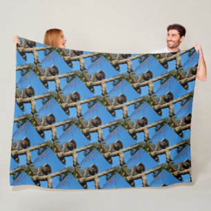 Alert Wild Koala Sitting In A Tree, Fleece Blanket