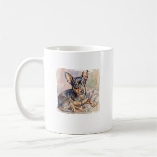 Alert Zwergpinscher: Watercolor Miniature Pinscher Coffee Mug