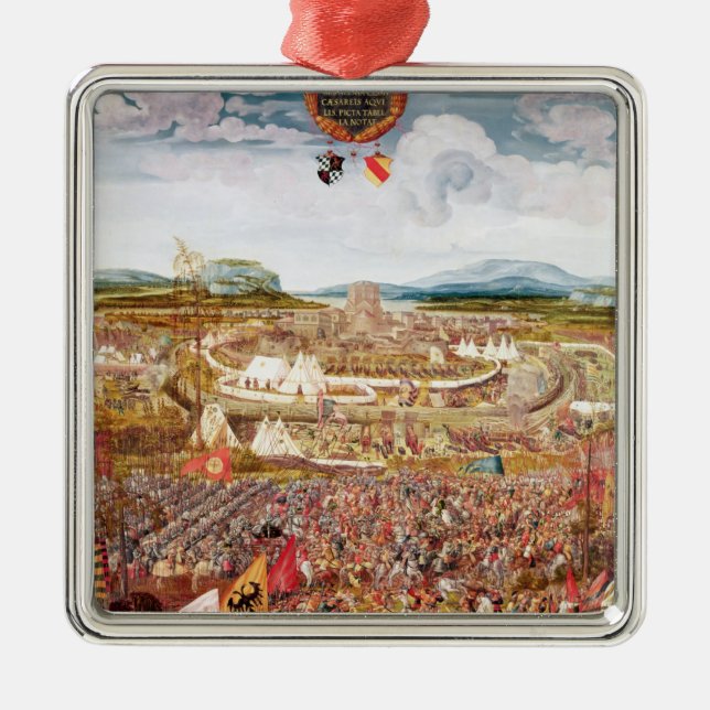 Alesia Besieged by Julius Caesar Metal Tree Decoration (Front)