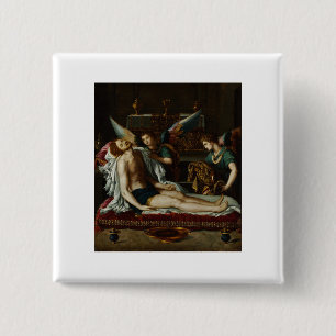 Alessandro Allori - Body of Christ Annointed by Tw 15 Cm Square Badge