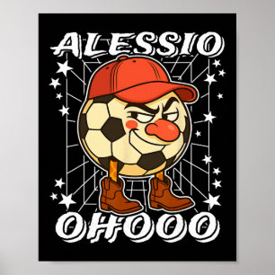 Alessio Italian-brainrot Soccer Ll Clown Nose Cowb Poster
