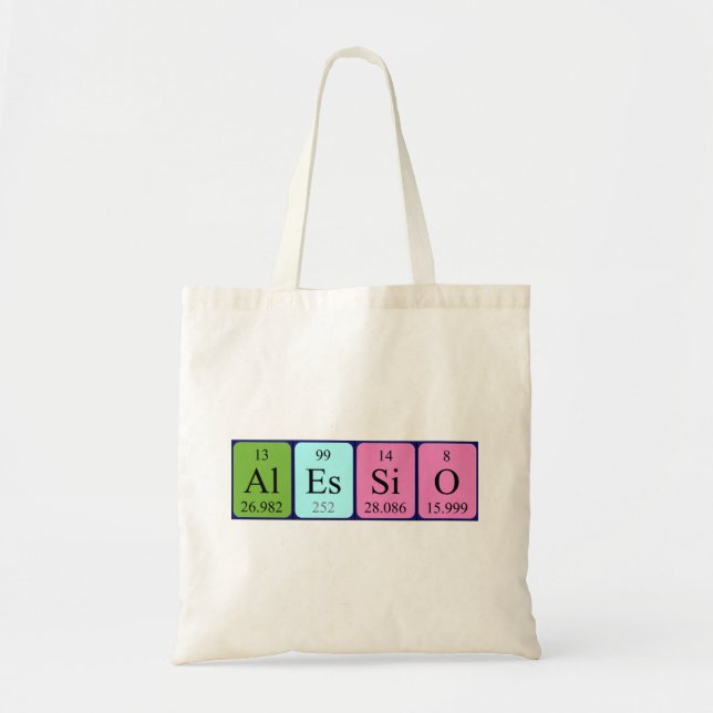 Alessio periodic table name tote bag (Front)