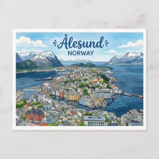 Ålesund Norway Travel Postcard