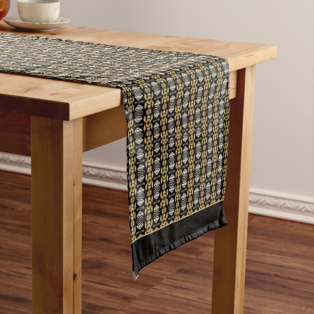 Aletha w/ black trim  long table runner (In Situ)