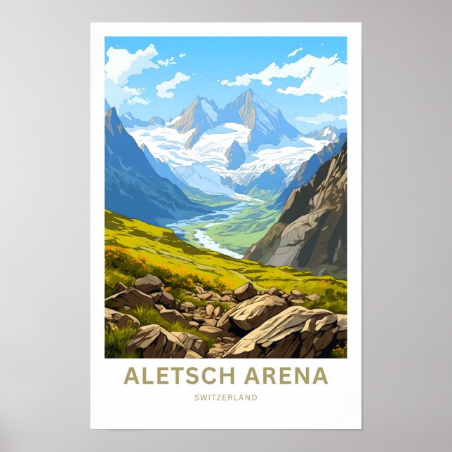 Aletsch Arena Switzerland Travel Print (Front)