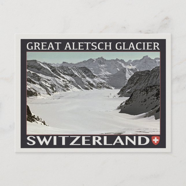 Aletsch Glacier - on black Postcard (Front)