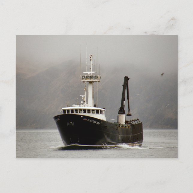 Aleutian No. 1, Crab Boat in Dutch Harbour, Alaska Postcard (Front)