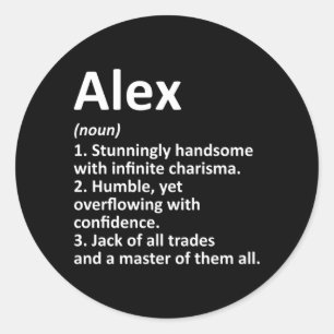 Alex Definition Personalised Name Funny Birthday Classic Round Sticker