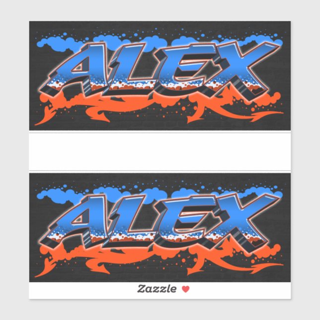 Alex First Name Graffiti Sticker (Sheet)