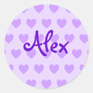 Alex in Purple Classic Round Sticker