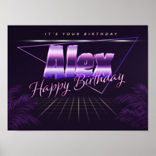 Alex Name First Name pura retro poster Birthday