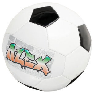 ALEX Your Name Graffiti Brick Wall Paint Splatter Football