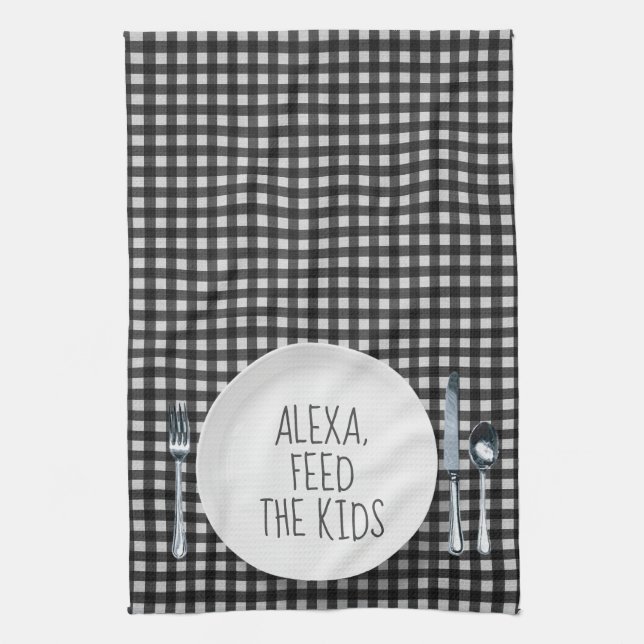 Alexa Command Humor Tea Towel (Vertical)