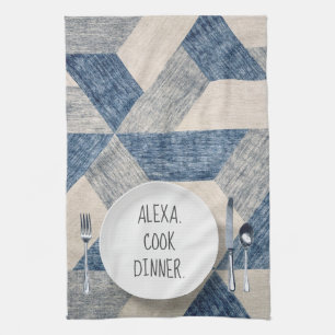 Alexa Command On Plate Kitchen Towel