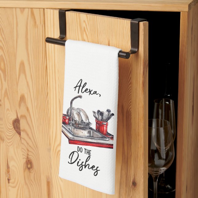 Alexa, do the dishes tea towel (Thirds Fold)