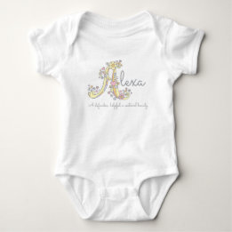 Alexa girls name meaning monogram hearts baby bodysuit