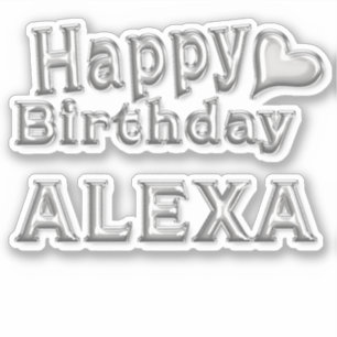 Alexa Happy Birthday silver Sticker