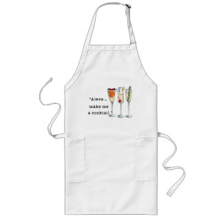 "Alexa...make my a cocktail " Apron. Birthday Gift Long Apron