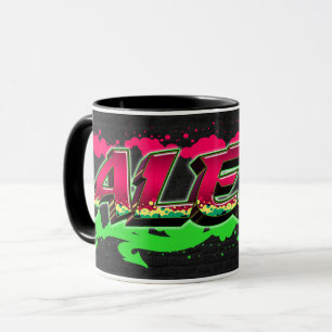 Alexa Vorname Name Graffiti red green Tasse Mug