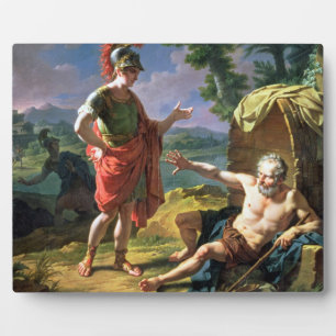 Alexander and Diogenes, 1818 (oil on canvas) Plaque