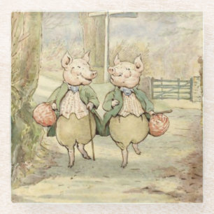 Alexander and Pigling Bland by Beatrix Potter Glass Coaster