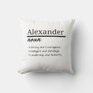 Alexander, Boy Personalised Name Definition Cushion