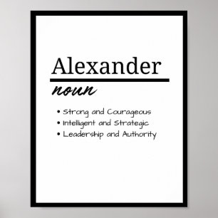 Alexander, Boy Personalised Name Definition Poster