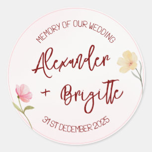 Alexander & Brigitte Wedding Classic Round Sticker
