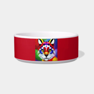 Alexander Cat red medium pet bowl