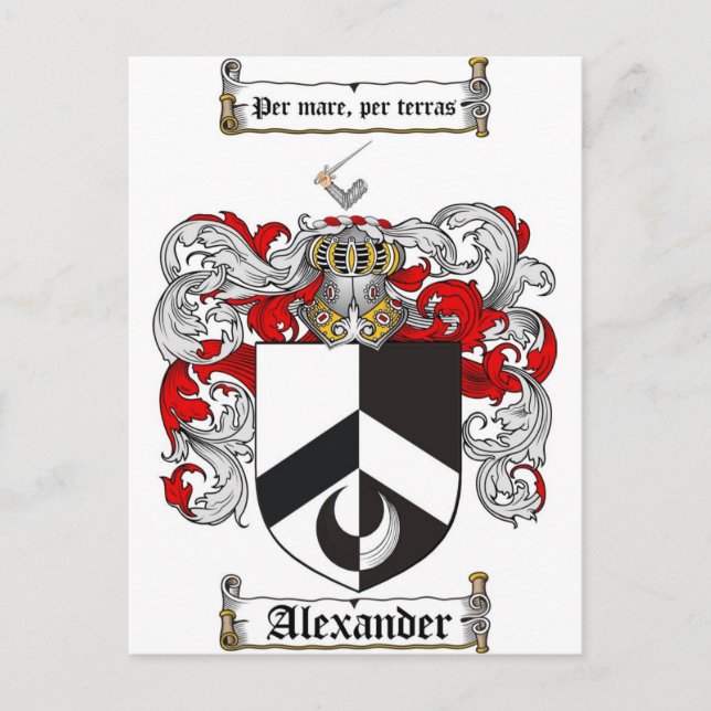 Alexander Coat of Arms / Alexander Family Crest Postcard (Front)