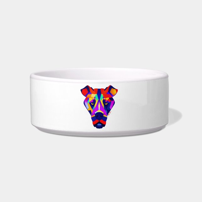 Alexander Dog white medium pet bowl (Front)