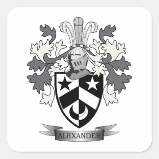 Alexander Family Crest Coat of Arms Square Sticker