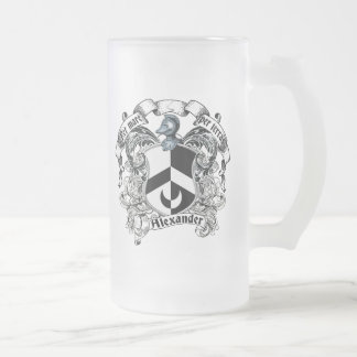 Alexander Family Crest Frosted Glass Beer Mug