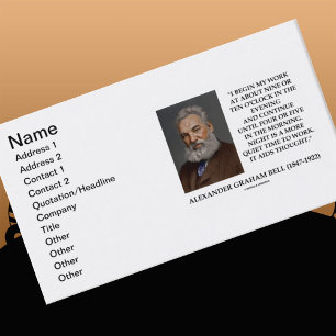 Alexander Graham Bell Night More Quiet Time Work Business Card