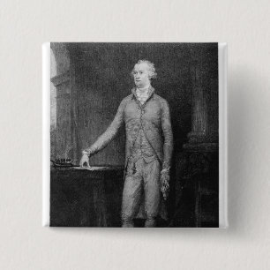 Alexander Hamilton, after the painting of 1792 15 Cm Square Badge