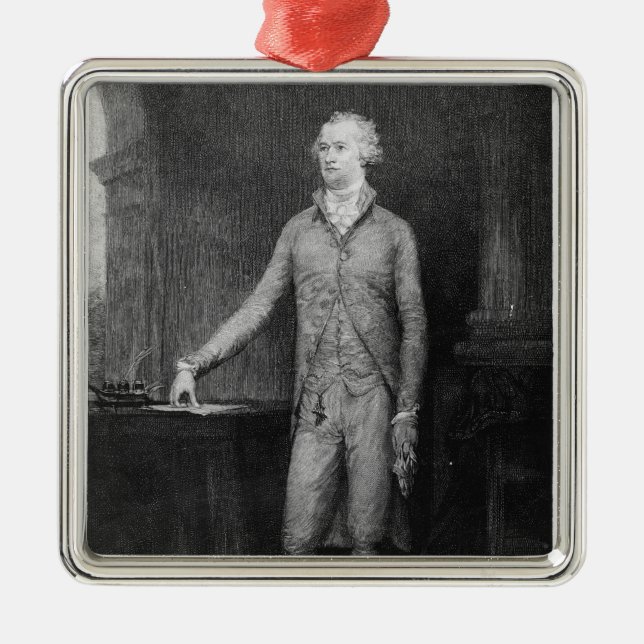 Alexander Hamilton, after the painting of 1792 Metal Tree Decoration (Front)