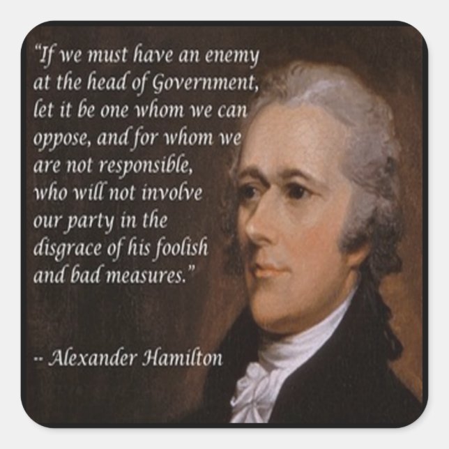 Alexander Hamilton "Enemy Leader" Gift Square Sticker (Front)