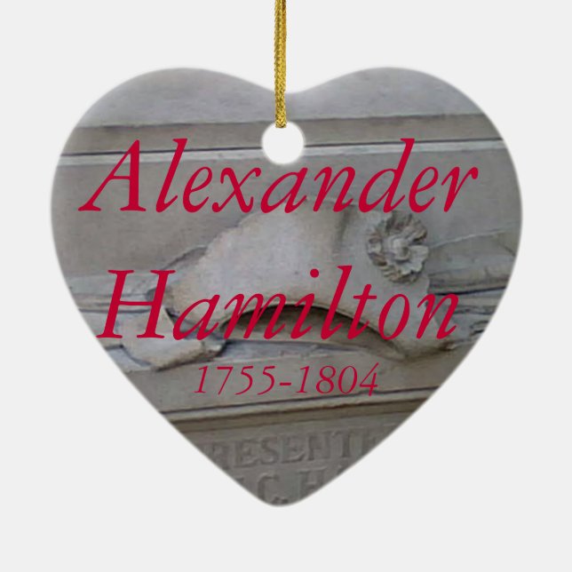 Alexander Hamilton heart ornament (Back)
