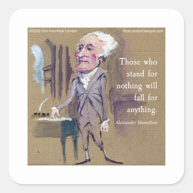 Alexander Hamilton & Quote Stickers (Front)