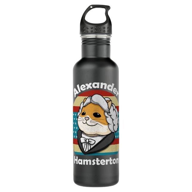 Alexander Hamilton Retro Hamster Hamsterton 710 Ml Water Bottle (Front)