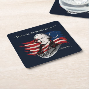 Alexander Hamilton Square Paper Coaster