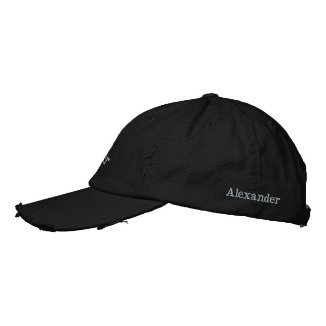 "Alexander" His Name Embroidered, Embroidered Hat (Left)